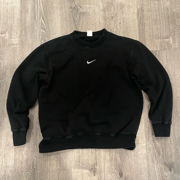 Nike Center Swoosh Black Crewneck Sweatshirt Men’s Size XL Pullover - Picture 1 of 8